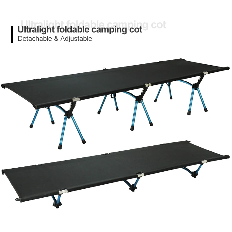 Outdoor Equipment Portable 7075 Aluminum Alloy Ultralight Adjustable Height Folding Bed Camping Cot