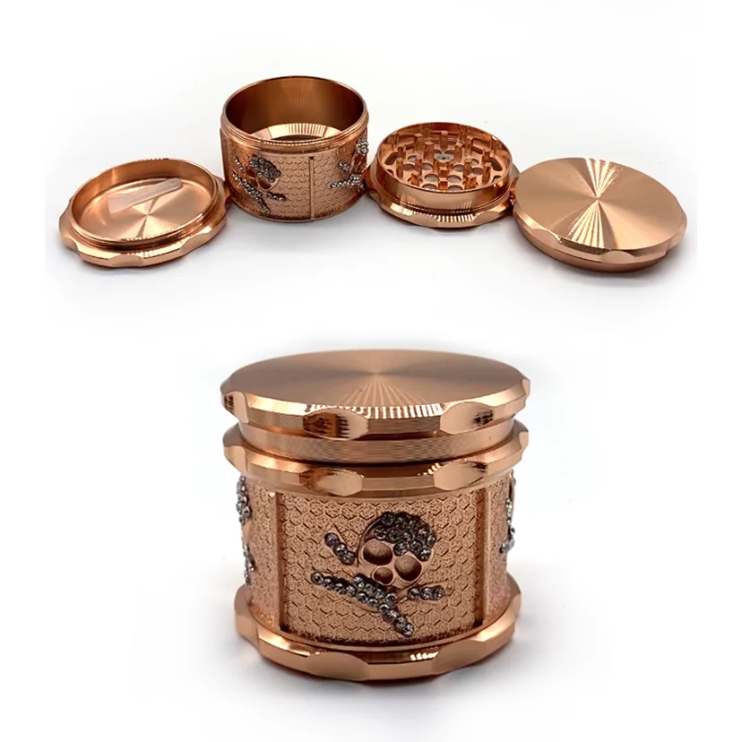 Grinders Herbal Tobacco Zinc Alloy Metal 60MM 4 layers  with drill Zinc alloy smoking Dry Herb Grinder