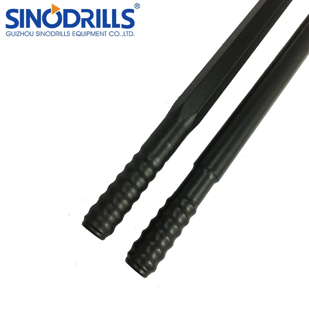 SINODRILLS Multi Function Mining Drill Bit T38 H35 R32 3700mm Full Carburized Threaded Drill Rod for Tunneling