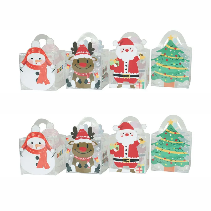 2022 New Design hotly sold Transparent Christmas Cookie  Boxes Doughnut Gift Boxes Bakery Box For Party Supplies