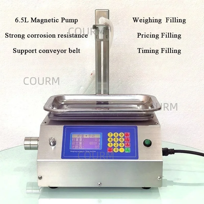 COURM-6500 Automatic Liquid Machine Magnetic Pump Canned Food Wine Beverage Acid Alkali 1 Year Water Oil Juice Beer Plastic