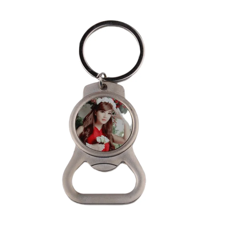 Yinsa SK017 Zinc alloy Sublimation Key Chain Bottle Opener Custom Logo Beer Metal Keyring Bottle Opener Keychain