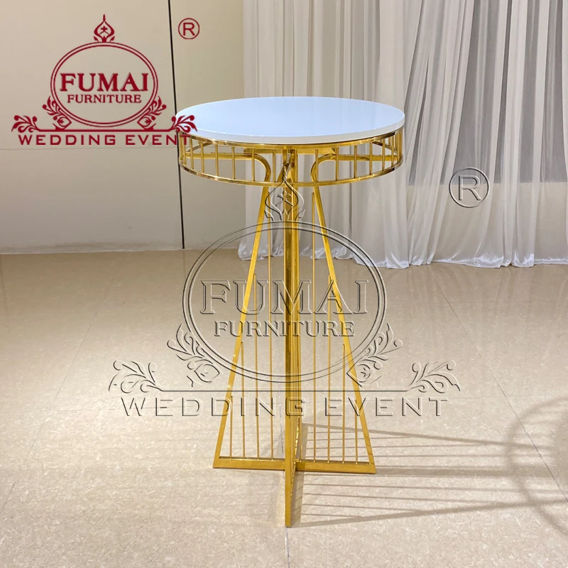 2023 Hot Sale Glass Top Cocktail Round Reception Bar Table For Restaurant