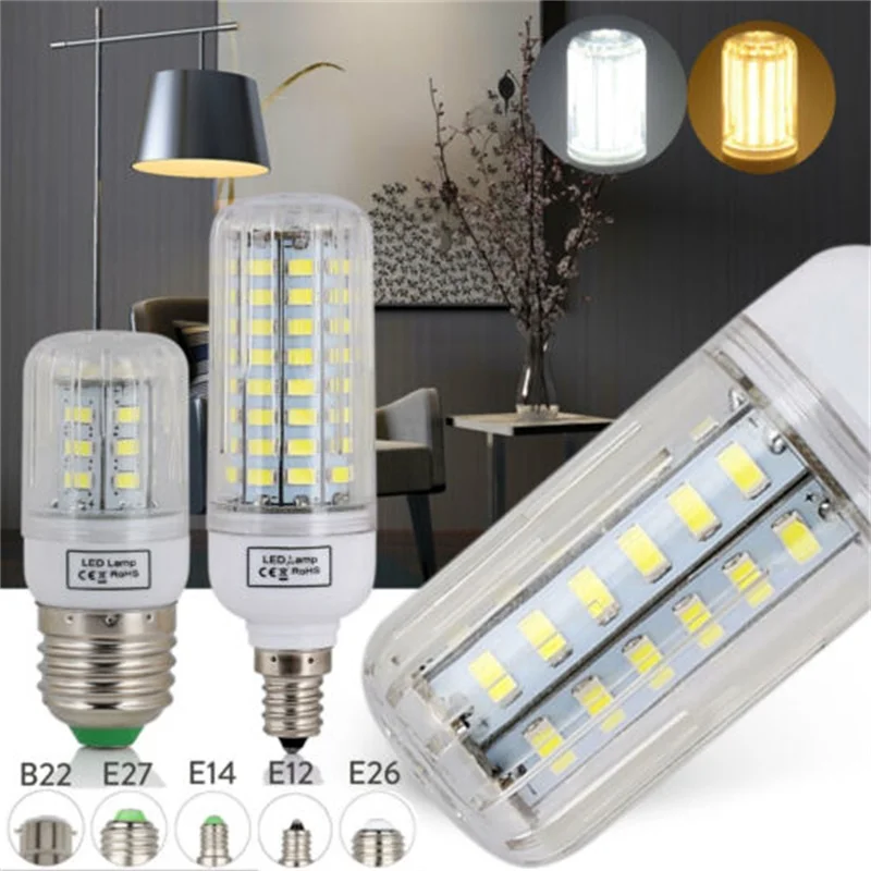 Светодиодная лампа накаливания E27 E12 E14 B22 110 В 220 5730 SMD 3 Вт 4 5 6 7 8 9 12 15 20-160