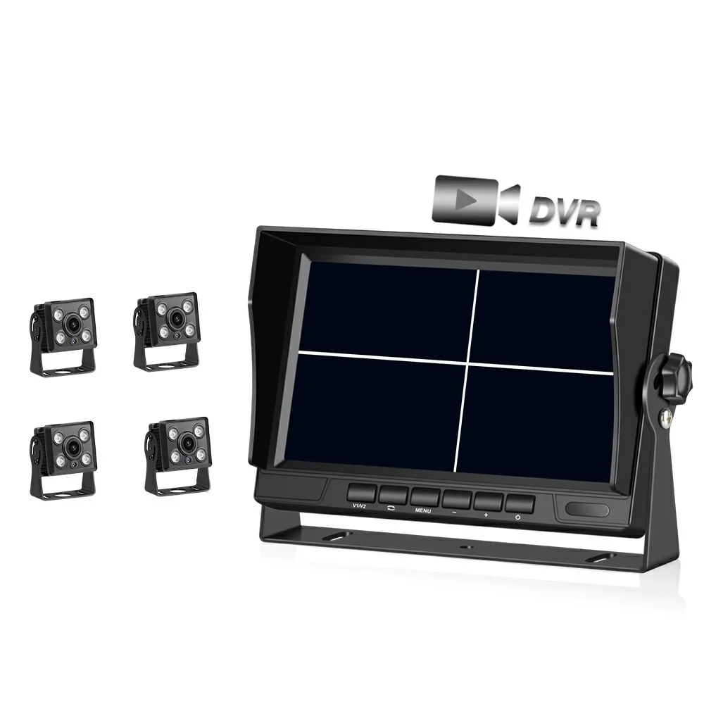 7 inch 4CH Available Bus Truck DVR 1080P IPS Color Monitor RearView IP68 Waterproof Car LCD Monitor