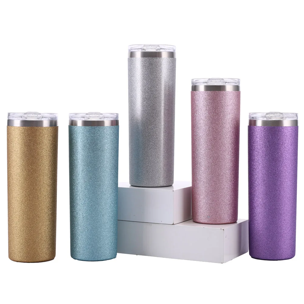 custom sublimation printed stainless steel vacuum coffee mug wholesale vacuum insulated wine glitter matte tumbler with straw