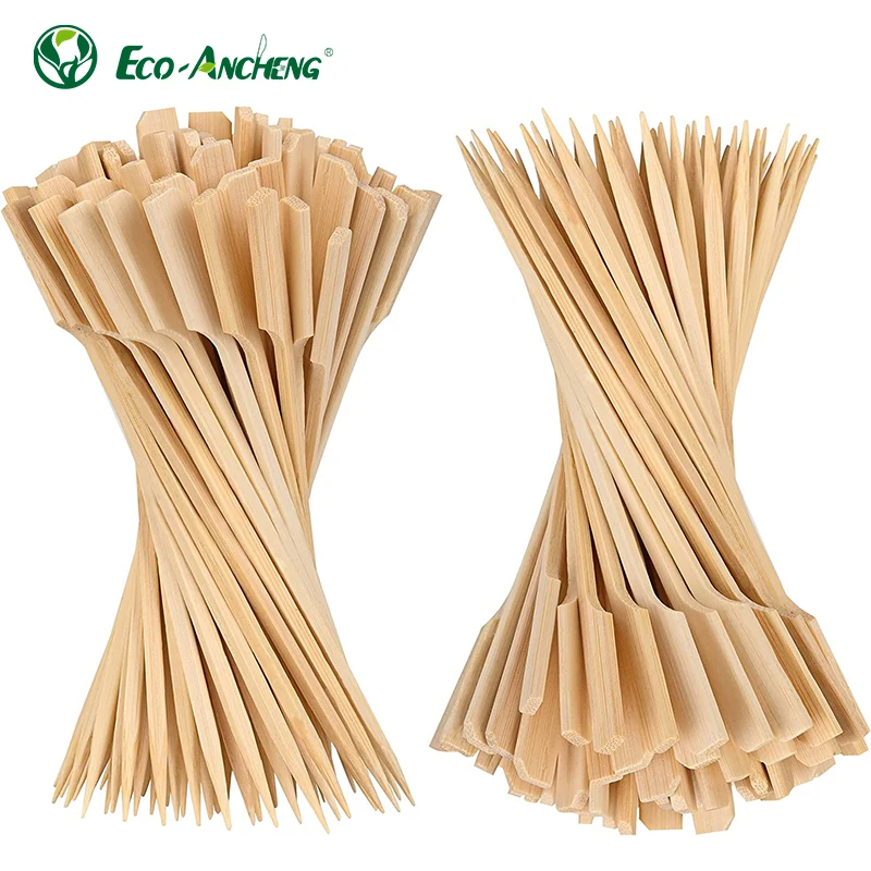 Bamboo 100 Natural Paddle Skewer  Teppo Skewer Flat Kebab Skewer In Low Price