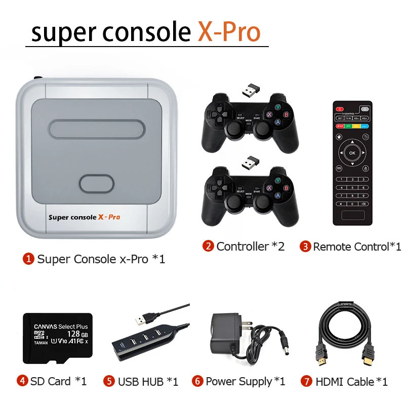  2020 Лидер продаж HD Ретро Мини ТВ Видео игровая консоль супер X Pro с приставкой для FC GB SNES DC MD