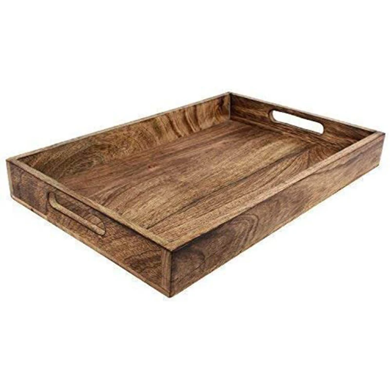 Nodic style food container   Solid wood meal box    Rectangular hotel wooden plate