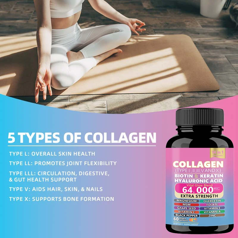 OEM Pure Vitamin C Biotin Collagen Hyaluronic Acid Skin Care Capsule Supplements Multi And Deep Sea Marine Hydrolyzed Collagen