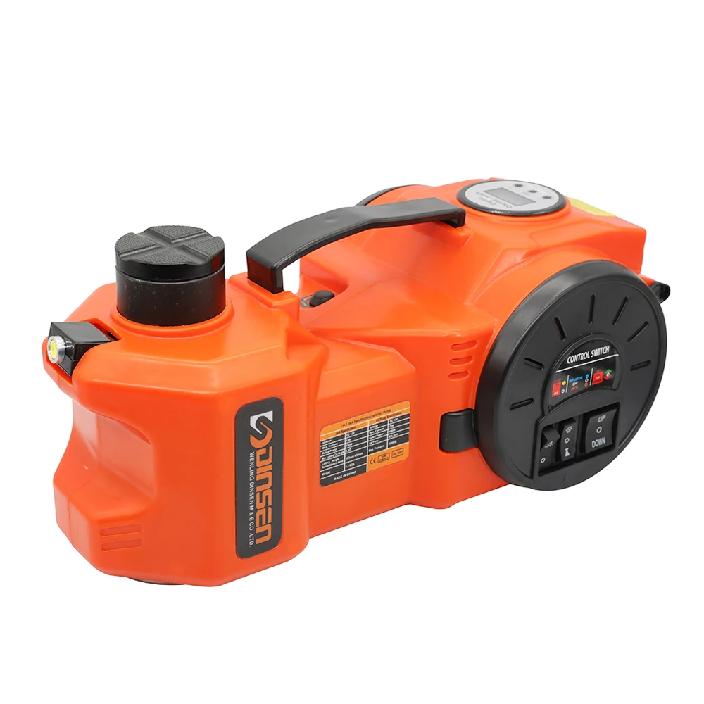 DINSEN easy operate 5ton strong lifting multi-functional 12v electric car jacks can inflating tyre and light