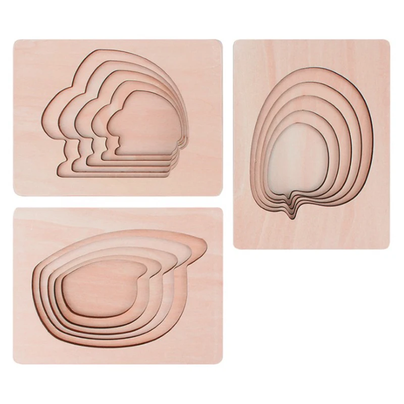 Puzzles Games Wooden Multi-layered Stereoscopic 3D Puzzle Toys Kids Children Animal Cartoon Jigsaw Baby Child Early Educational