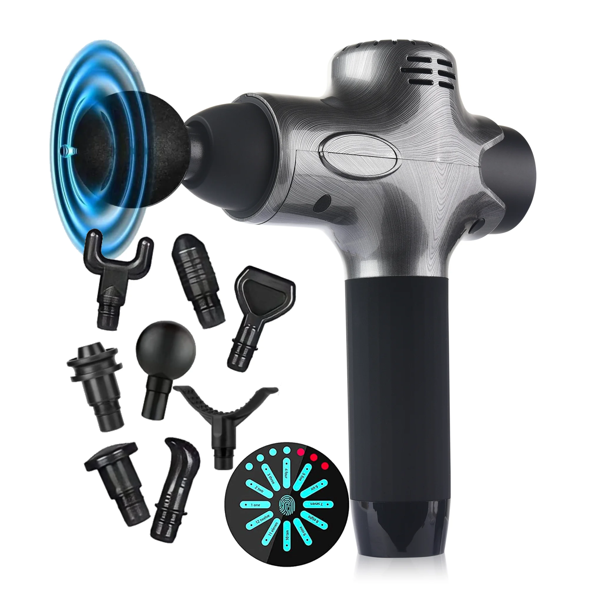 Custom Logo Smart Electric Cordless Handheld Massage Gun Professional Deep Tissue Percussion Muscle Gym Fitness Gun Massager