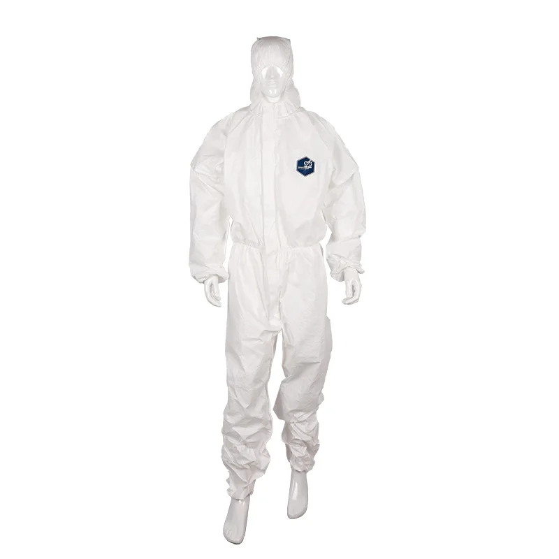 White disposable overalls ppe nuclear radiation protect clothing