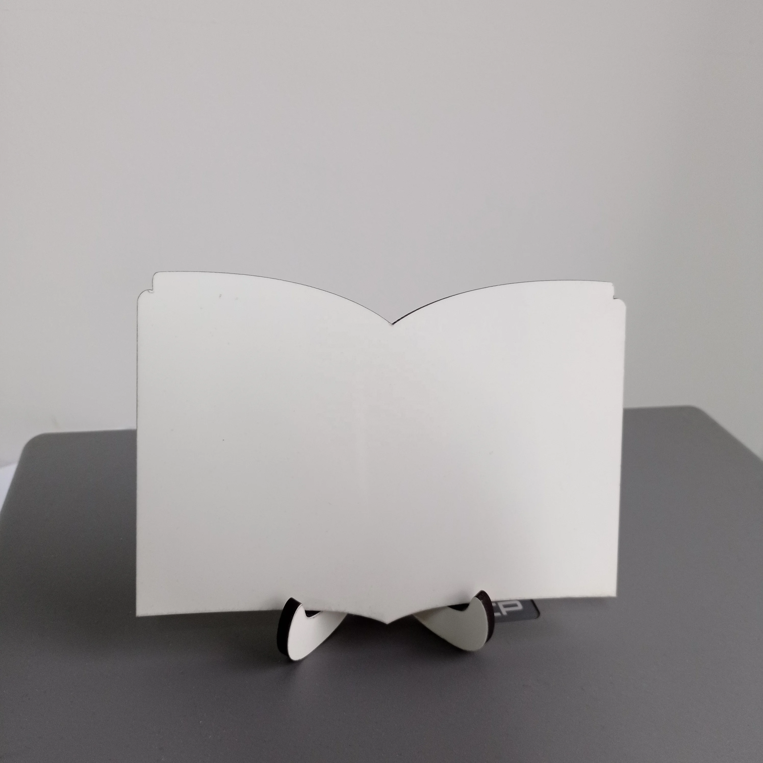 Sublimation 6.9*5in Open Book Shape MDF Frame Photo Panel with Stand without Cork Back
