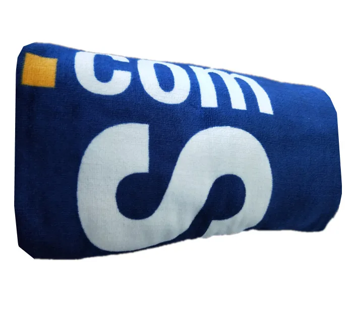 Оптовая продажа, недорогое махровое пляжное полотенце из 100% хлопка, индивидуальный логотип, полотенце для бассейна