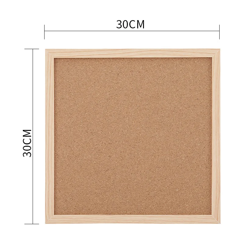 Custom 30*30 CM Square Wooden Frame Memo Cork Bulletin Board
