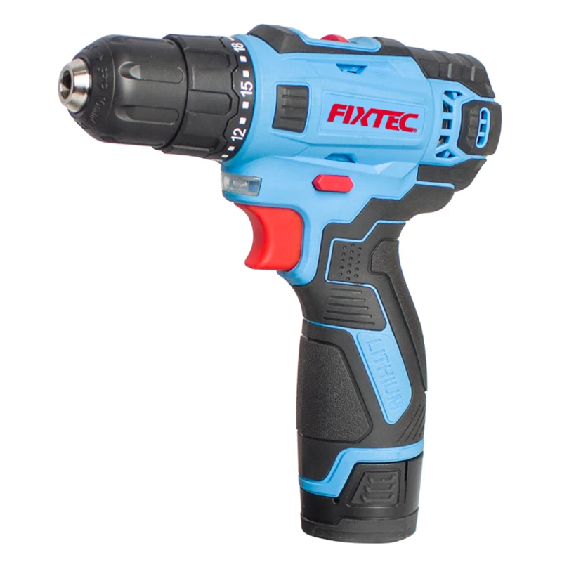 FIXTEC Cordless Drill Wireless Combo Kit 60pcs Accessories Battery Drilling Machine with Case