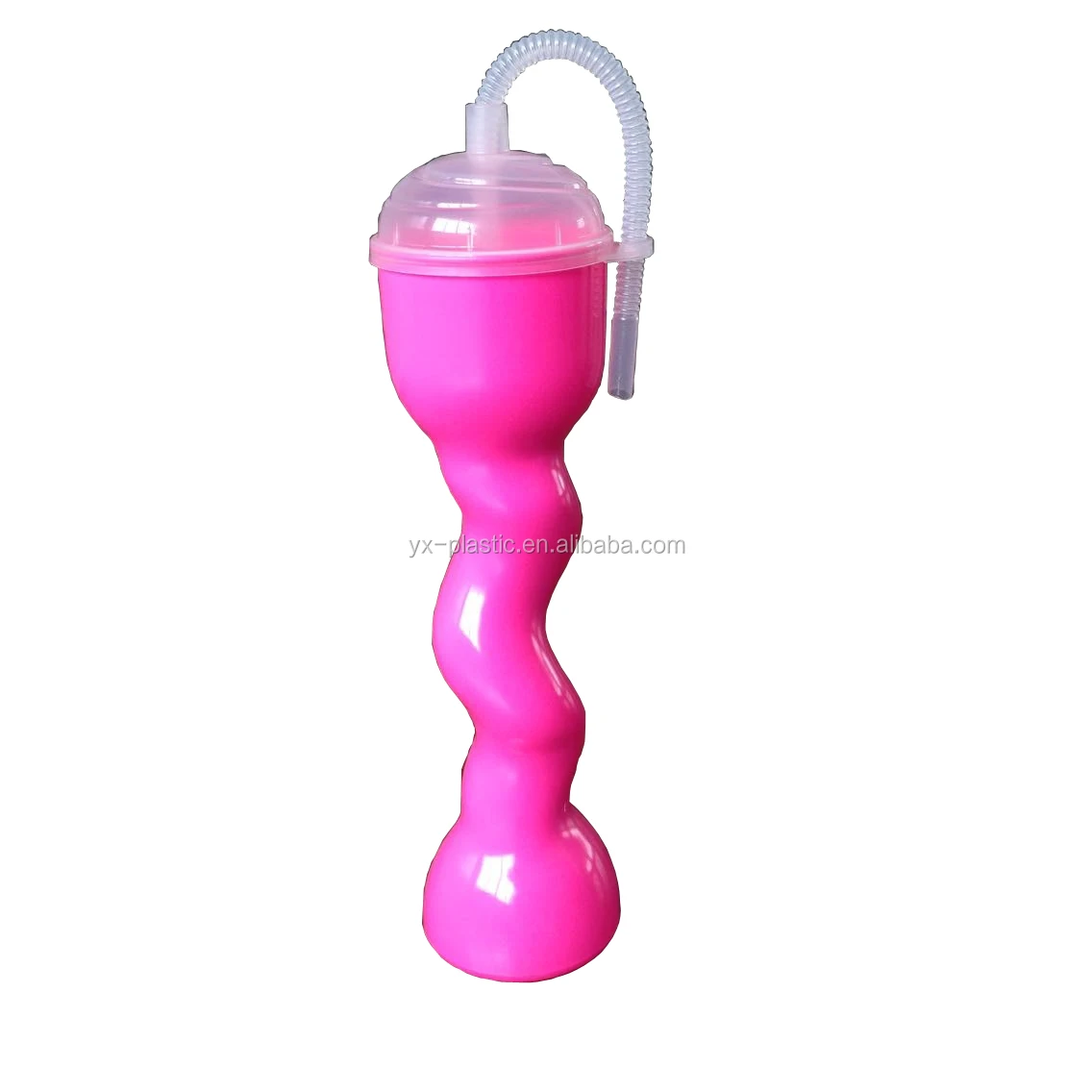 Plastic Twist Slush Yard Cup with Straw and Lid