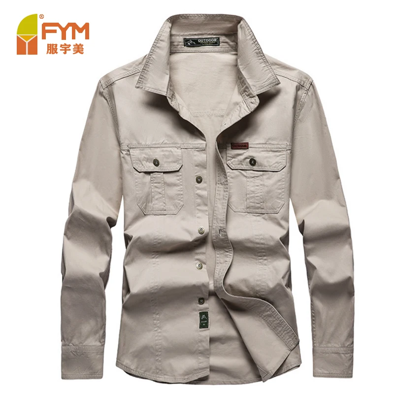 Low MOQ Solid Oliver Double Pockets Work Shirt Plain Gentleman Jack Outdoor Cotton Shirts Quality Doordash Shirt Mens Worker