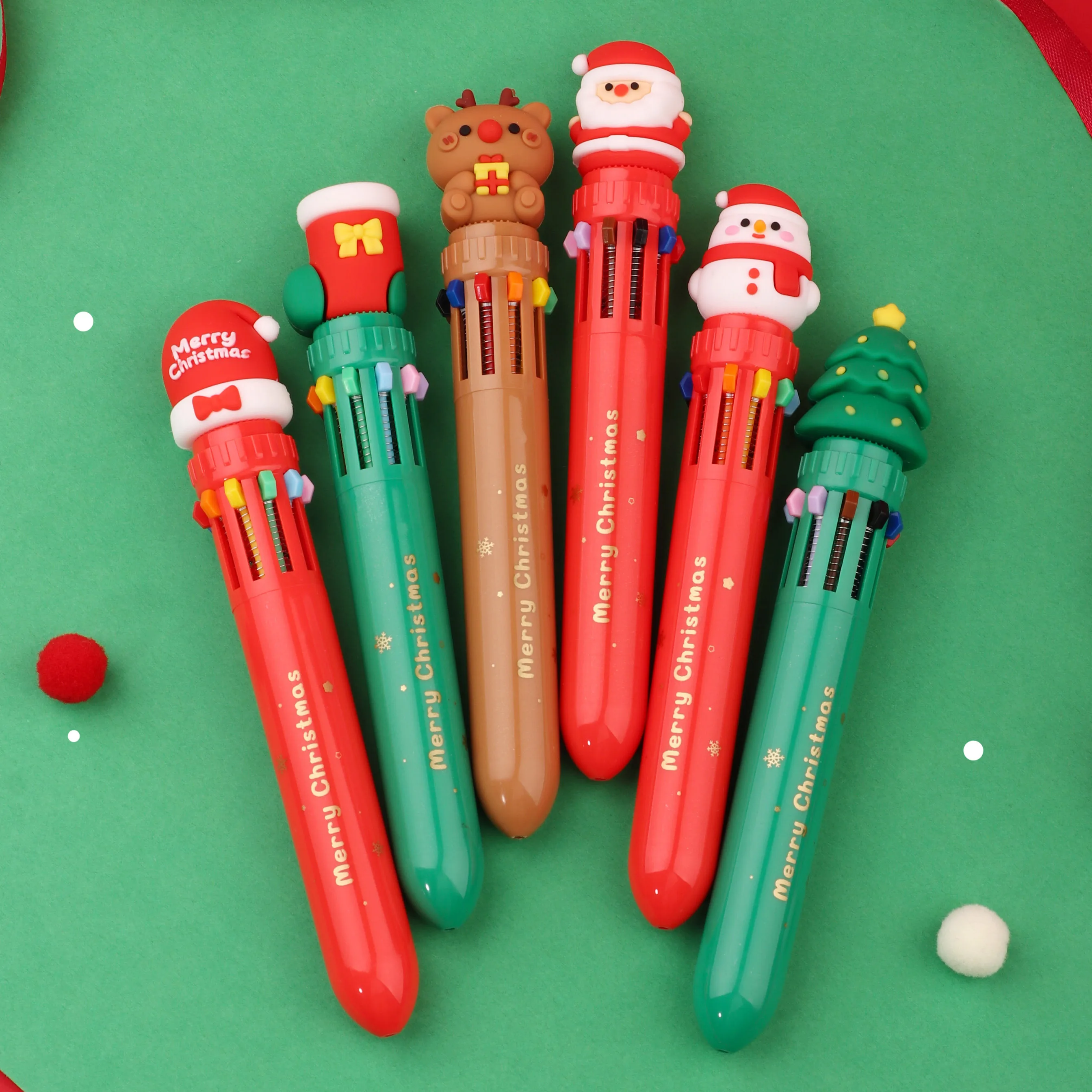 Christmas Pen With Logo Ballpoint Custom With Cute Ball Pen For Girl Gift Stationery Cheap Promotional Ballpoint Pens