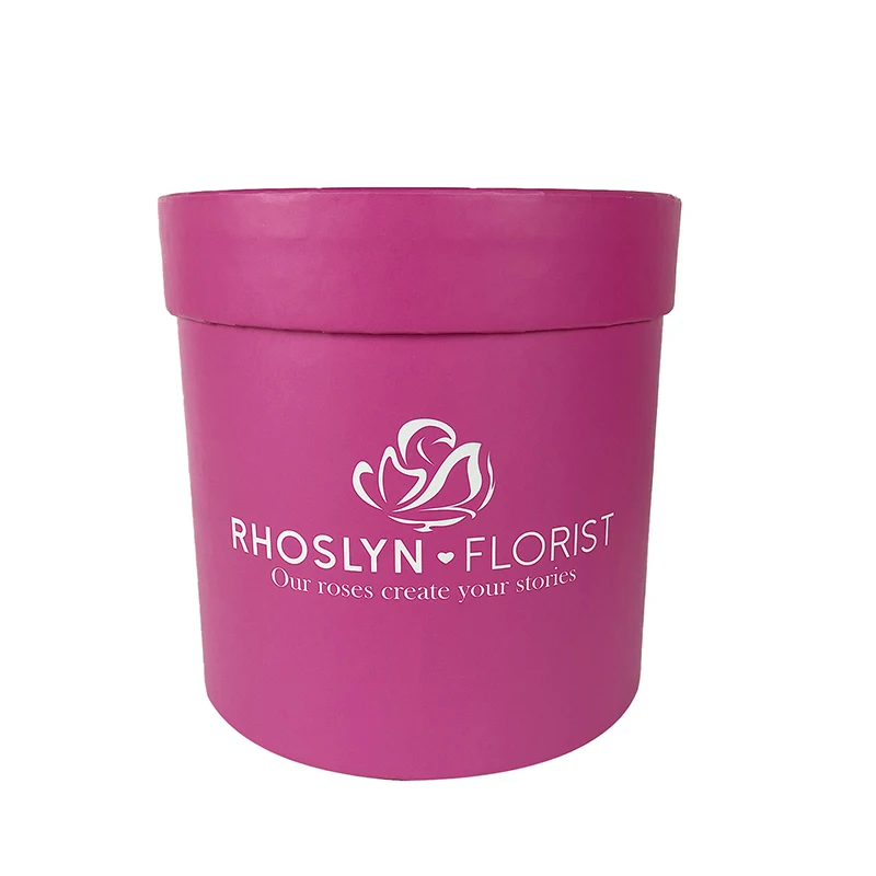 wholesale luxury rose Cylinder gift boxes for flowers round flower box for bouquets