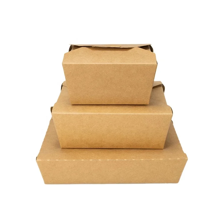 Custom Kraft paper boxes meal lunch box Eco-friendly Fast Food Grade Salad Box 100%Compostable