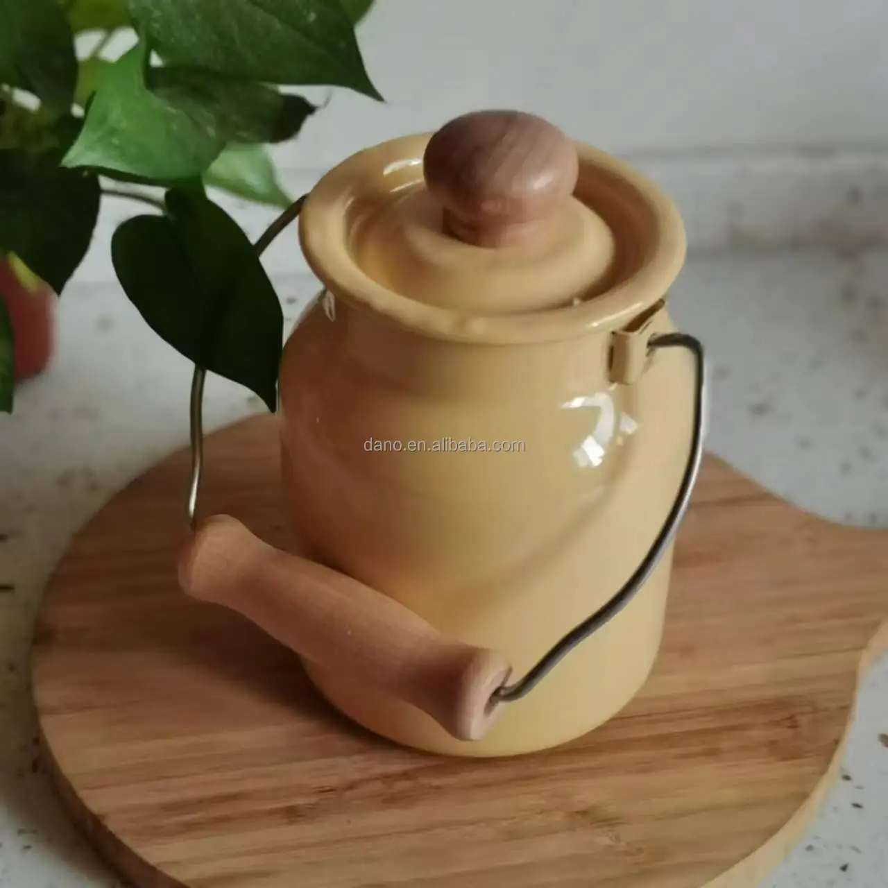 Enamel Metal Milk Bucket with Lid Wholesalers Enamel Milk Can Enamel Storage Containers Outdoor Enamelware