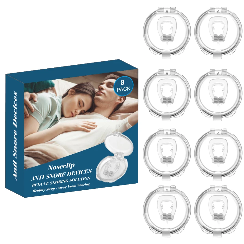 Custom 2/4/8 Pack Stop Anti Snoring Devices Aid Sleep Solution Nasal Dilator Silicone Magnetic Anti Snore Breathing Nose Clips
