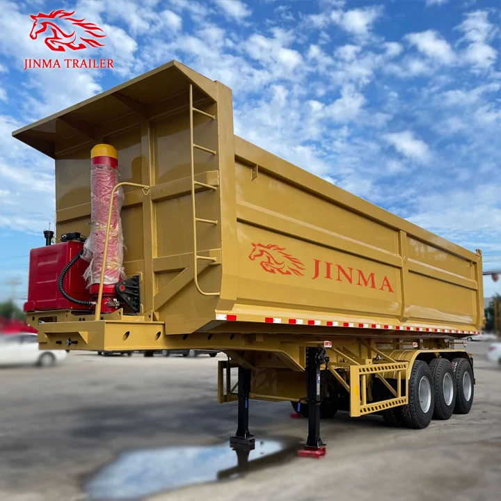 China Tri-axle Trailer Heavy Duty Load 60--80ton Hydraulic Dump Tipper Trailer Truck Rear Dumper Semi Trailers