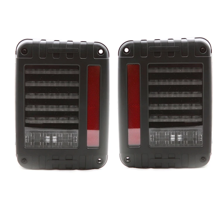 Smoked Car Tail Lamp Modified LED Taillights Brake Turn Signal Reverse Light Rear Taillight For Je-ep W-rangler JK 2007-2017