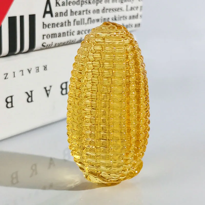 Glass Red Strawberry Figurine Crystal Fruit Collectible Art Glass Miniature Ornament Tabletop Desk Home Decoration