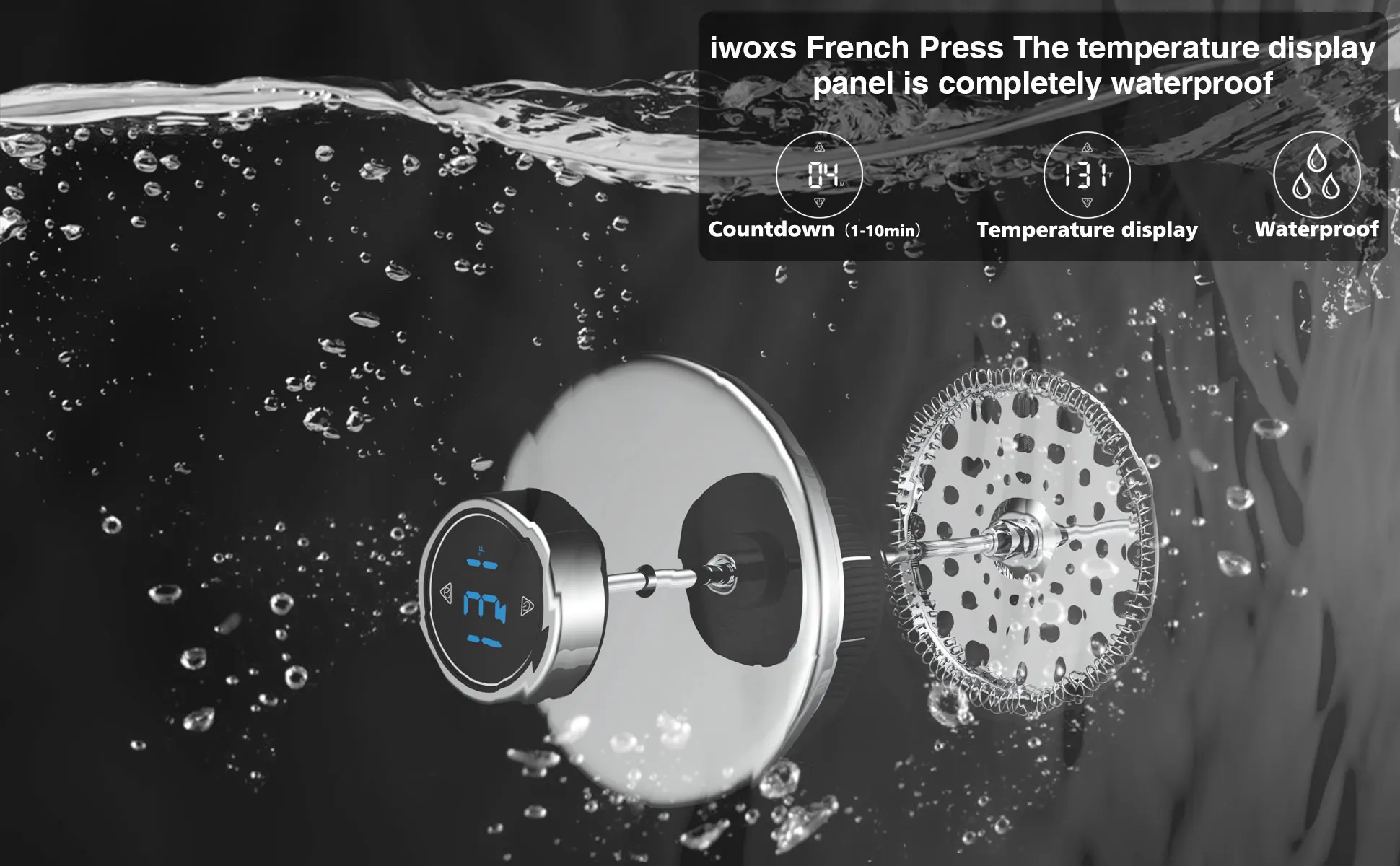  Coffee Maker with 4 Level Filtration System Glass French Press