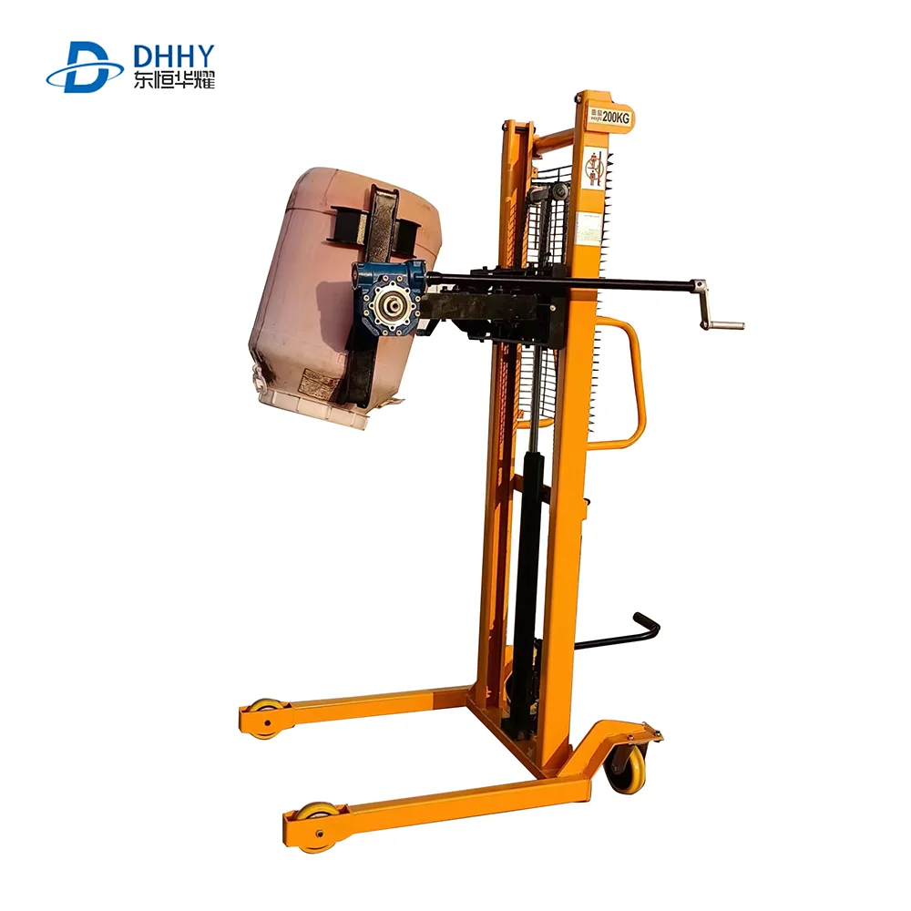 2023 Hot Sale Multi-Functional Oil Drum Handing Truck Manual Flipping And Pouring Forklift Stacker Hand Manual Forklift Prices