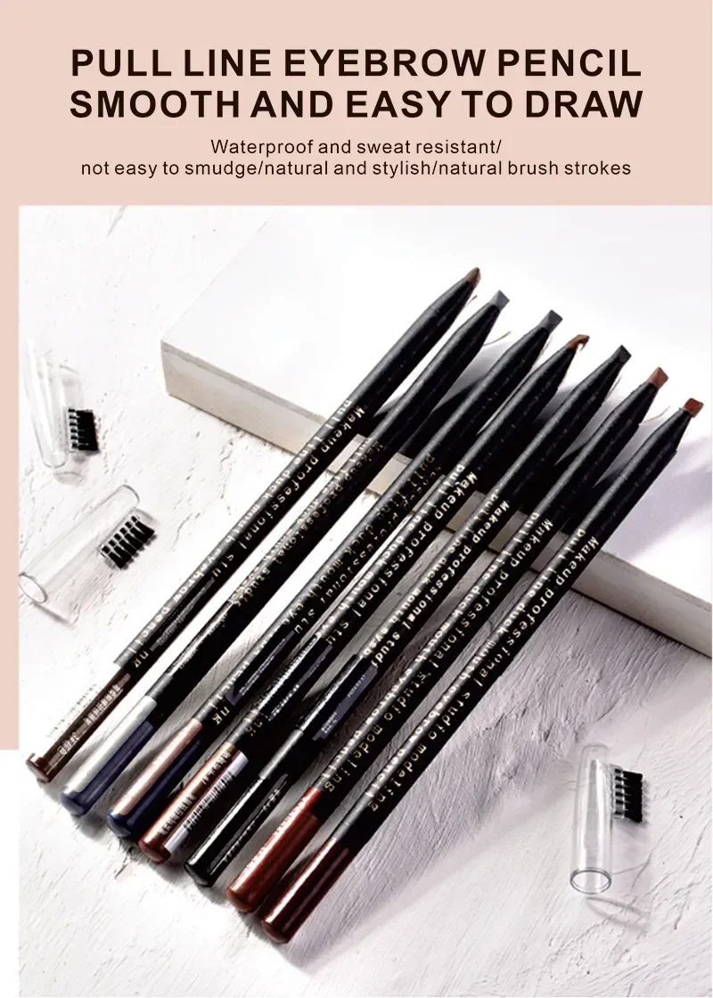 2023 Hot Deals Duckbill Wooden Private label Eyebrow Brow Mapping Pen Microblading PMU Pencil