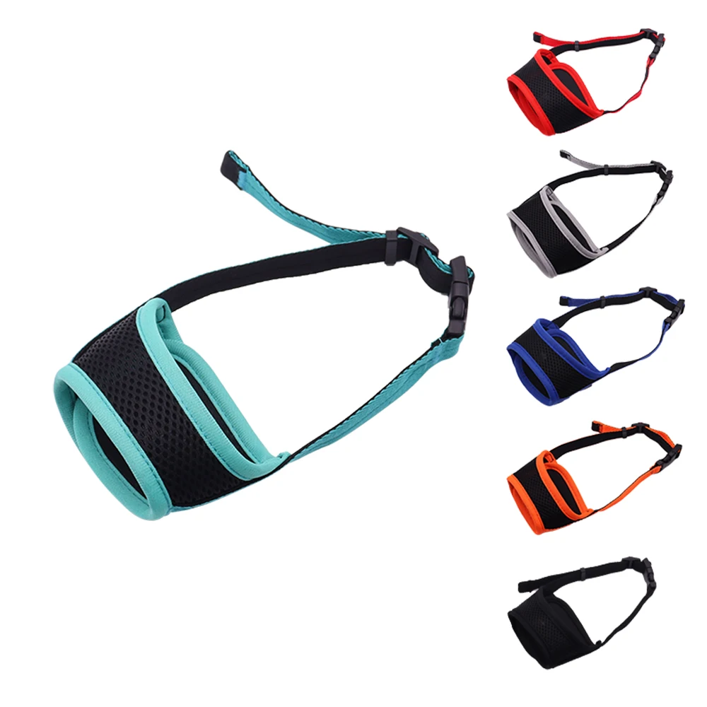 Adjustable Anti-Biting Barking Breathable Soft Mesh Pet Dog Mouth Cover Muzzle