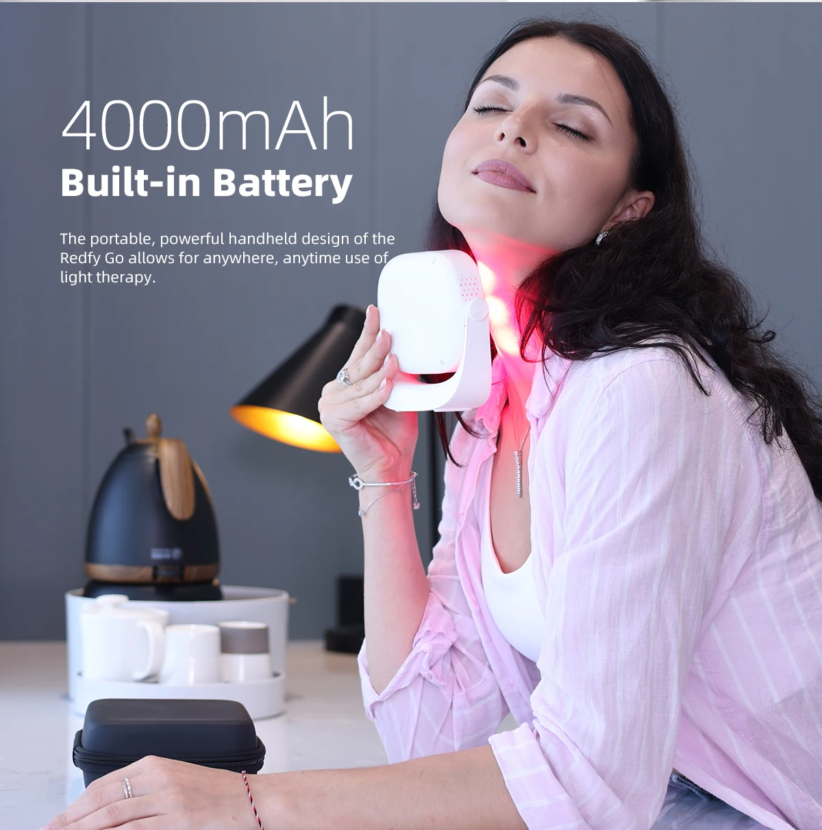 Redfy Mini Red Light Therapy Panel 630nm Portable Handheld Near Infrared Digital Display Panel Red Light Therapy Device