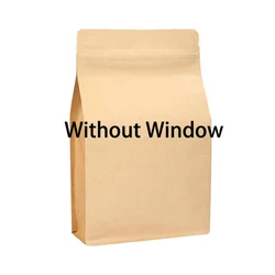 In Stock 10x20cm White Package Zip Zipper Foil Lined Brown Beans Packaging 8 Side Seal Flat Bottom Paper Kraft Bag With Window