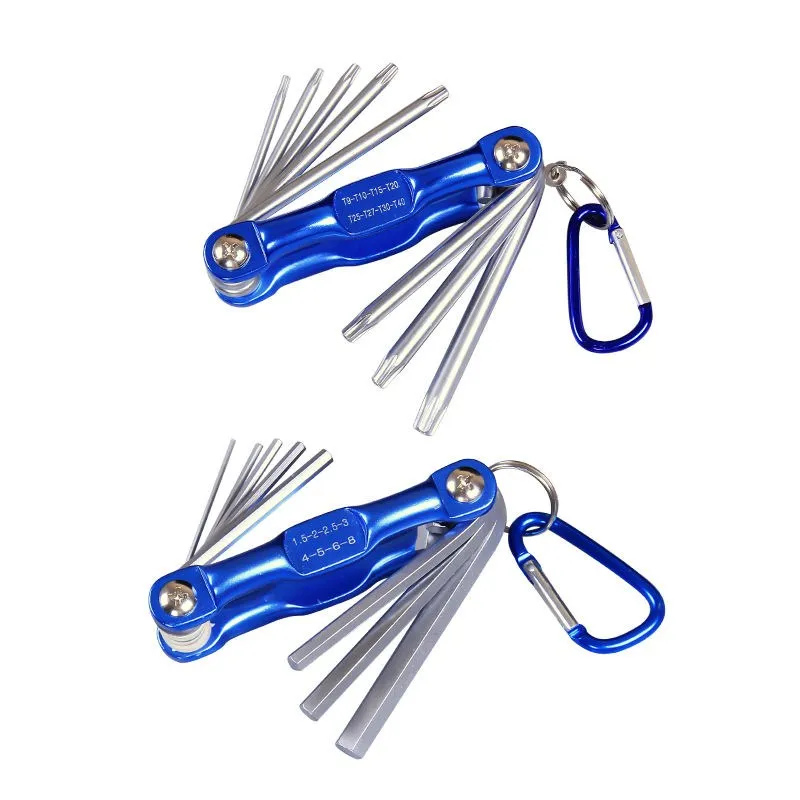 Folding Hexagonal Screwdriver Hex Key Wrenches Allen Keys Hand Tool Portable set with