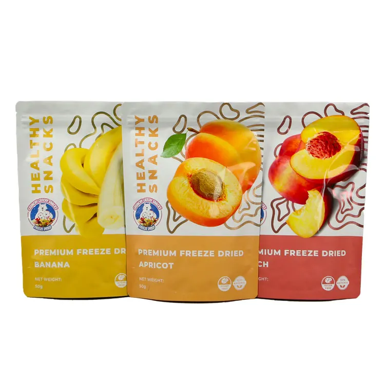 Freeze-dried Fruit Packaging Natural Rice Cracker Baby Food Snack Pouch With Zipper Bags Stand Up Bag