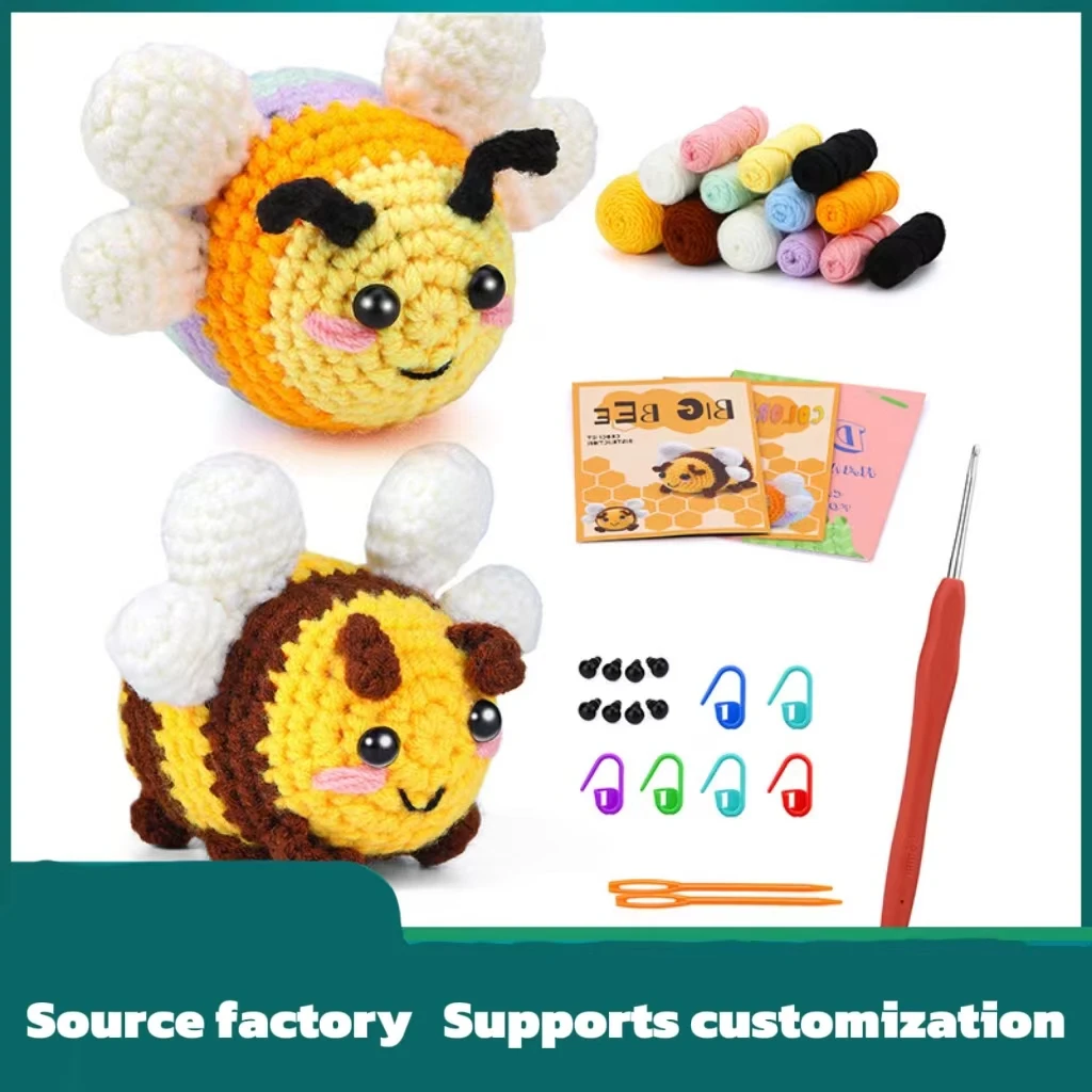 COOLEVE DIY Knitting Kit Customizable Embroidery Flower Animal Crochet Set Beginner Adults Yarn Crafts Kit Factory Direct Gift