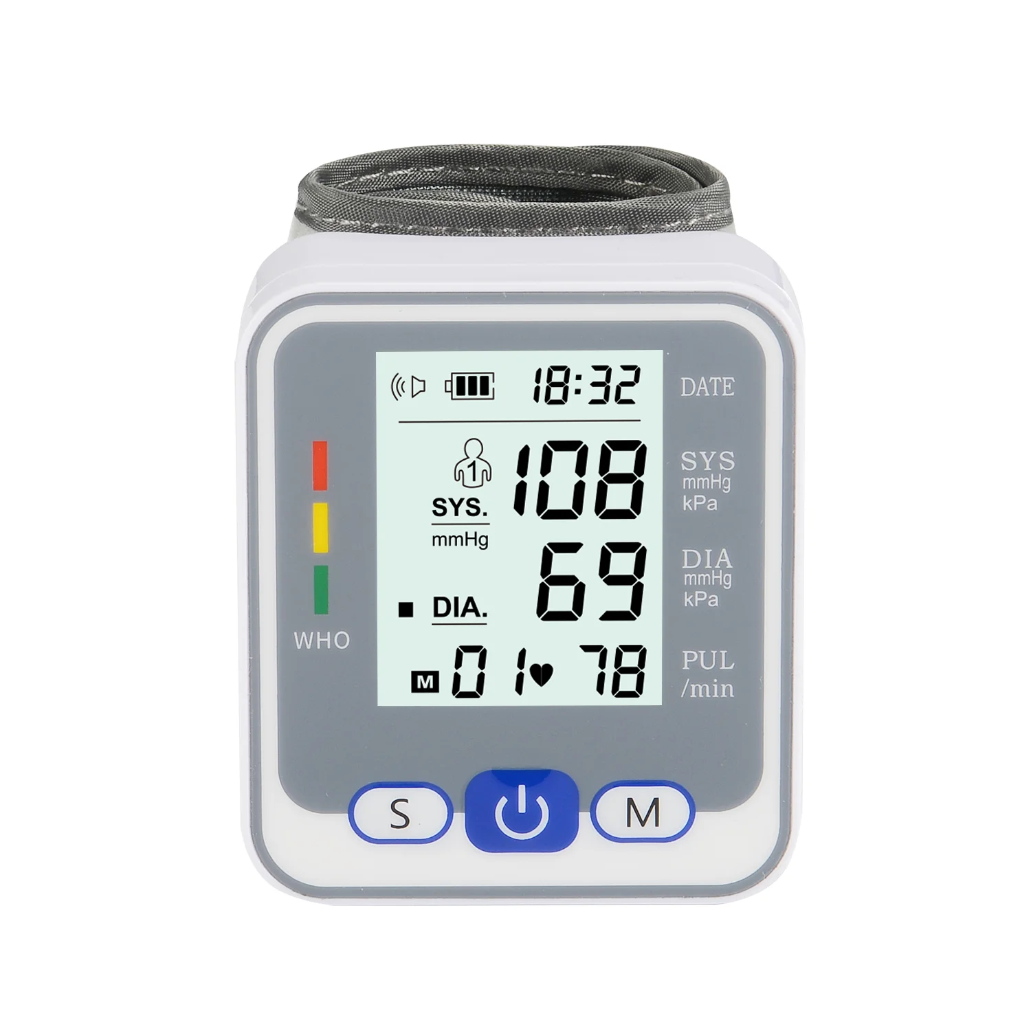 szkia Portable Digital Upper Arm Blood Pressure Monitor Medical Tonometer Sphygmomanometer Heart Rate device Tensiometer