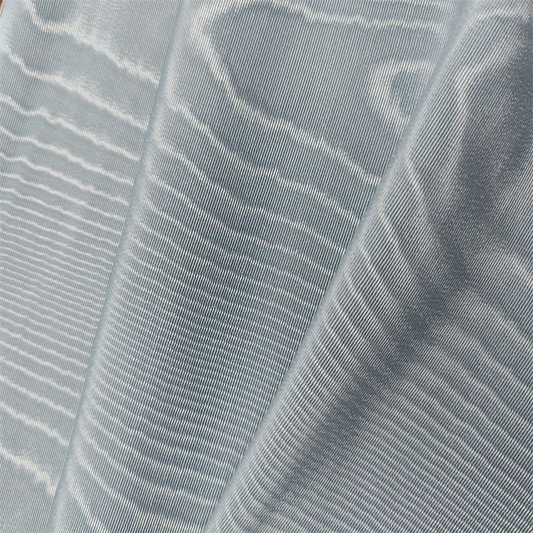 New Bengaline design lightweight 100 % polyester silk moire embossed fabric for dresses