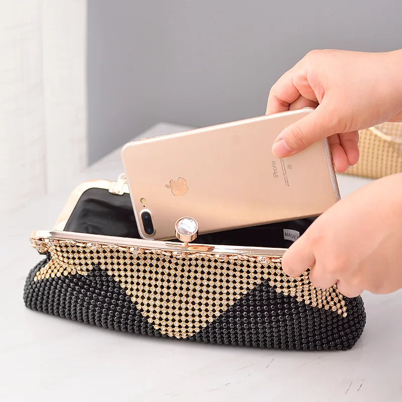 Custom Wholesale Women Clear Evening Clutch Bag Customized Logo Ladies shiny diamond Evening Bag