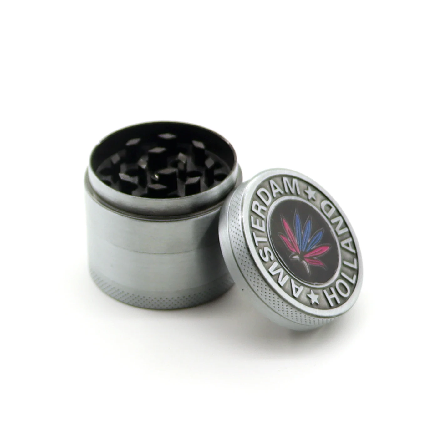 Биоразлагаемый измельчитель из цинкового сплава Амстердама, Лидер продаж на Amazon, измельчитель травы 55 мм, Электрический измельчитель для табака и специй