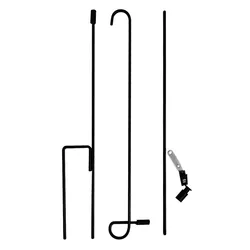 Custom Black Iron Wholesale Yard Garden Flags Pole  Steel Pole with Anti-Wind Clip