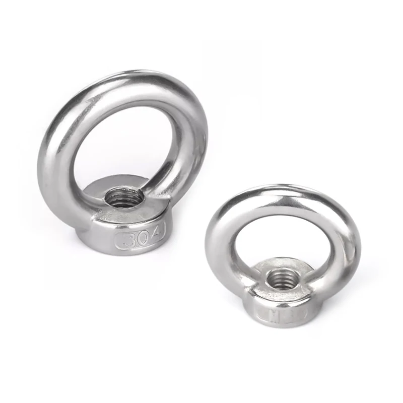 Custom 304 Stainless Steel DIN582 Ring Shape Oval Threaded Lifting Eye Nut Rigging Hardware Eyenut