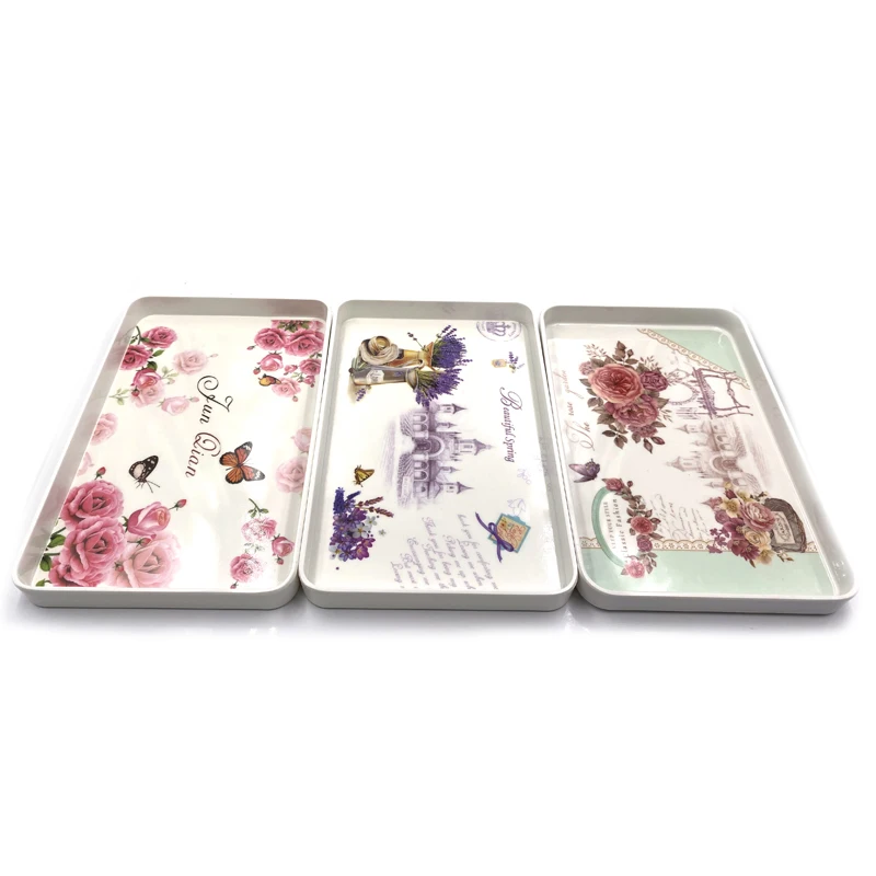 plastic melamine  custom designs printing serving tray