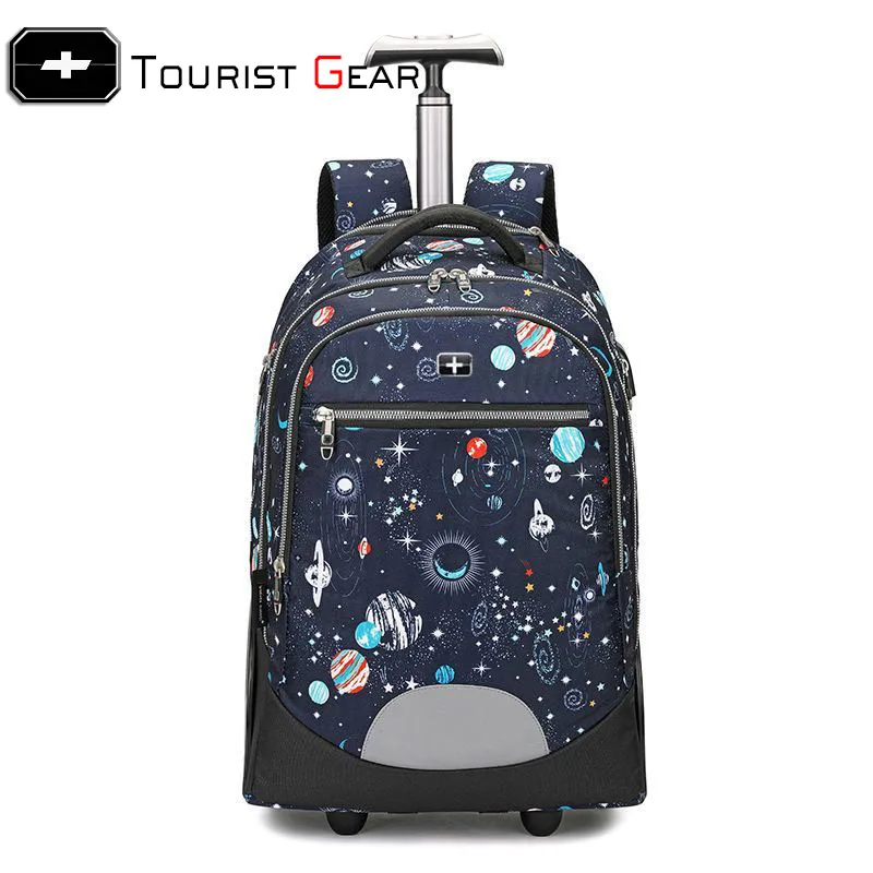New Arrival multifunctional fashion trolley backpack Rolling Backpack Travel Luggage Bag