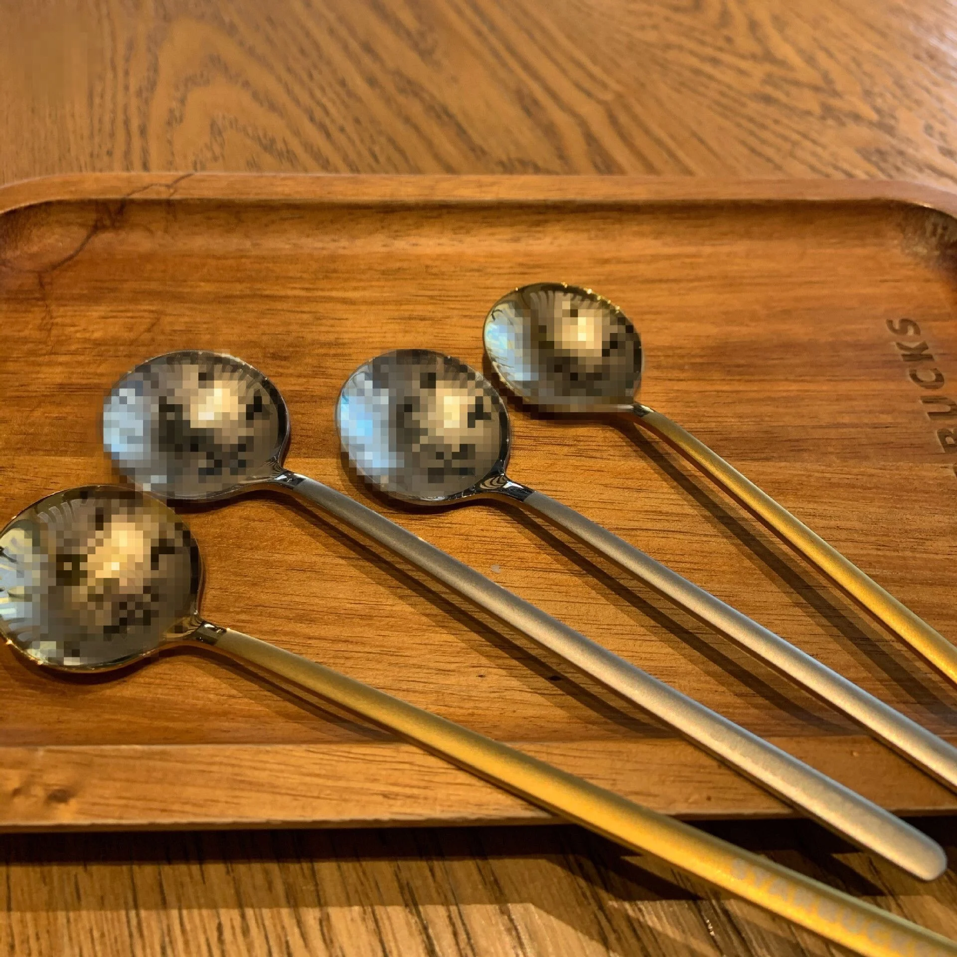 Customized logo multi-colored 304 stainless steel long handle coffee spoon